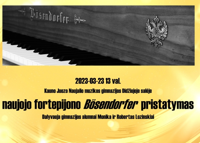 Naujojo fortepijono Bösendorfer pristatymas - koncertas